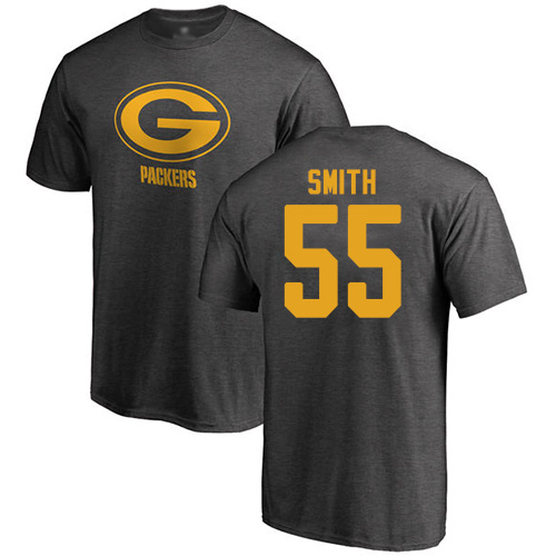 Men Green Bay Packers Ash #55 Smith Za Darius One Color Nike NFL T Shirt->nfl t-shirts->Sports Accessory